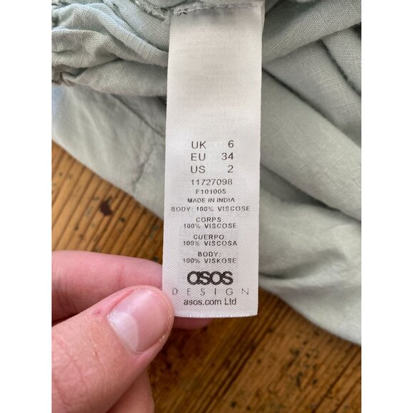 ASOS Design Womens Light Blue Midi Skirt Size US 2 Elastic Waist Pockets Casual - Picture 5 of 8